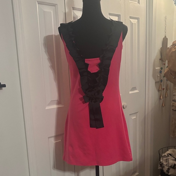 vfish Pink Dress with Black Ruffle Detail - Picture 2 of 8